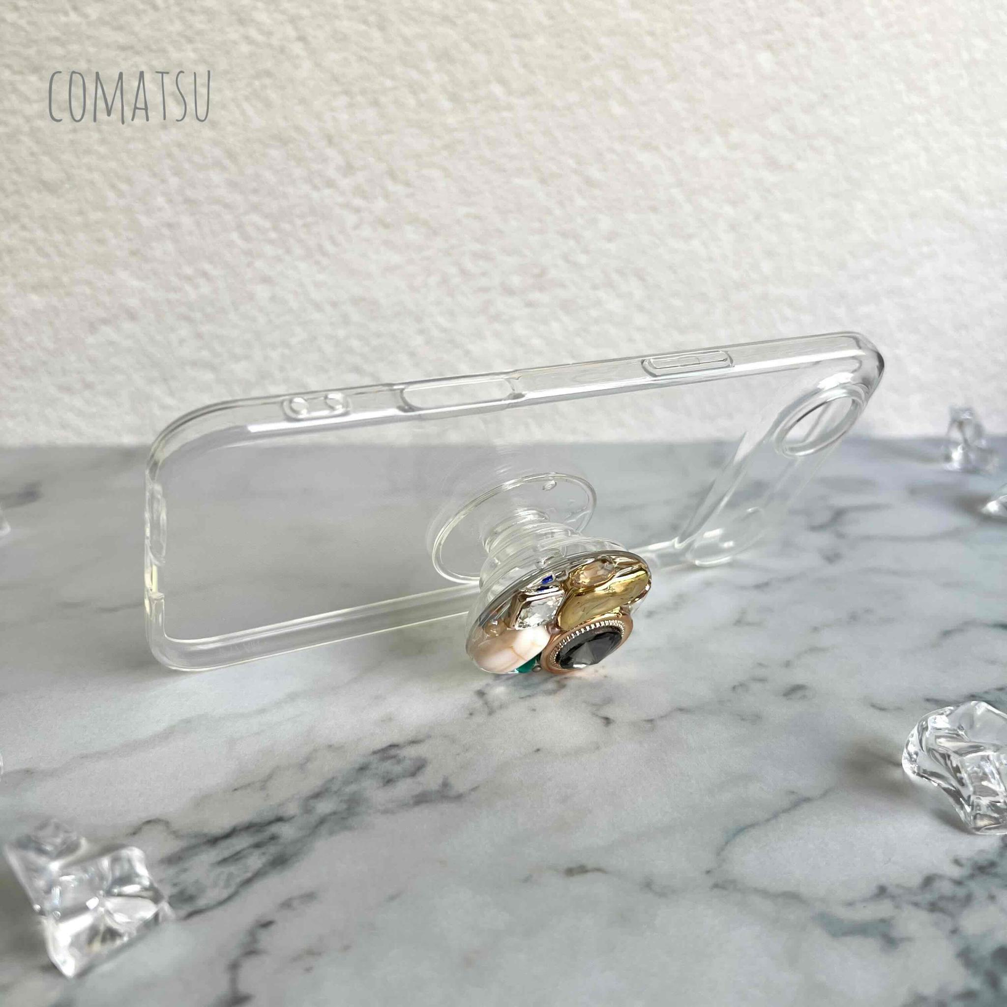 キラキラBijou グリップソケット付きスマホケース スマホスタンド カバー | 5枚目